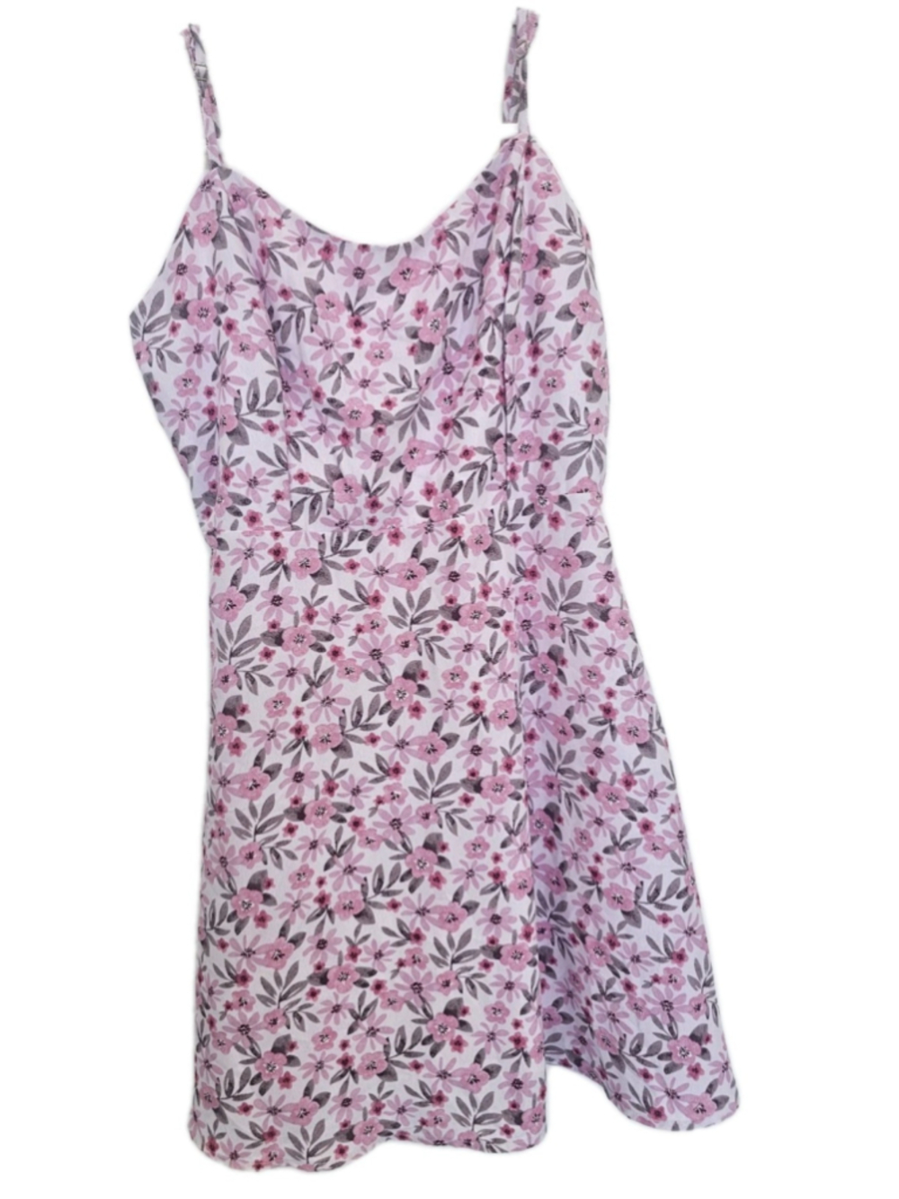 Forever 21 Pink Knit Dress V Neck Sleeveless Floral Rose Pink Dress